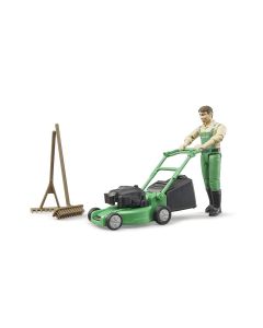 Bruder 62103 - bworld Gärtner mit Rasenmäher und Gartengeräten