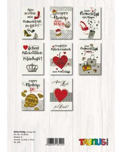 Geburtstagskarten - 100 Stück - 6 Motive