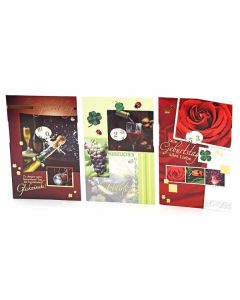 Drehzahlgeburtstagskarte 11,5x17cm, Blumen, sort. -1799-