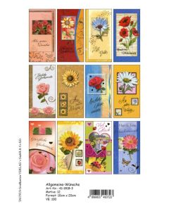Allgemeine Wünsche Grußkarten - 100 Stück - 12 Motive
