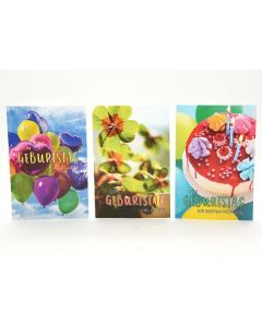 Geburtstagskarte bunt - 100 Stück - 3 Motive