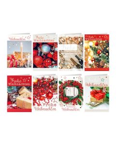 "Frohe Weihnachten" Weihnachtskarte - 8-fach sortiert