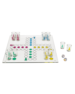 Ludo - Glas-Trinkspiel - 31 x 31 cm