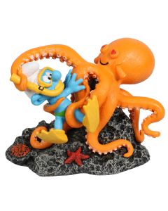 Taucherschlumpf mit Octopus - Deko-Figur