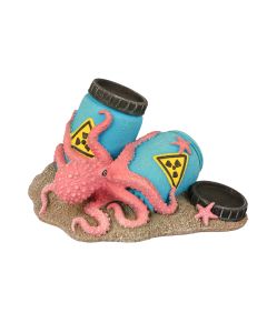 Radioaktive Fässer mit Oktopus Mehrfarbig - Deko-Figur 