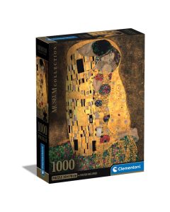 Clementoni 39790 - 1000 Teile Puzzle - Museum Collection Compact - Klimt - Der Kuss