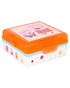 Peppa Pig / Wutz - quadratische Sandwich Box mit mehreren Fächern