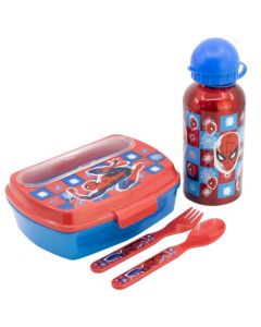 Spiderman Midnight Flyer - Gift Box (Sandwich Box, Trinkflasche, Besteck)