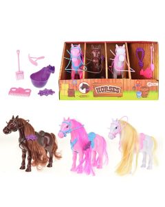 HORSES - Pferdestall mit Pferd - Pflegeset