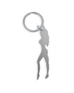 DIABLO PICANTE - SCHLÜSSELANHÄNGER MIT WEIBLICHER SILHOUETTE IN SILBERFARBE MIT BIERÖFFNER