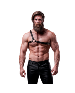 FETISH SUBMISSIVE ATTITUDE - HERREN HARNESS MIT GEKREUZTEN SCHULTERN AUS ÖKO-LEDER