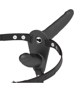 FETISH SUBMISSIVE HARNESS - DOPPELTE PENETRATION SCHWARZER VIBRATOR