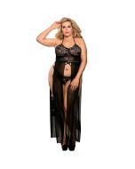 SUBBLIME - QUEEN PLUS DRESS-TOP UND THONG SET SCHWARZ