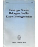 Heidegger Studies • Heidegger Studien • Etudes Heideggeriennes • Volume 10 • 1994