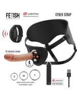 FETISH SUBMISSIVE CYBER STRAP - HARNESS MIT DILDO- UND BULLET-FERNBEDIENUNGS-WATCHME-L-TECHNOLOGIE