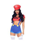 LEG AVENUE - SEXY KOSTÜM MARIO BROS ROT/BLAU M