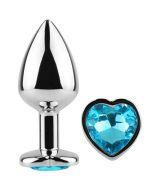 SECRETPLAY - BUTT PLUG AUS METALL, BLAUES HERZ, KLEINE GRÖSSE 7 CM