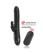 BLACK&SILVER - KENJI RABBIT-VIBRATOR UP & DOWN + WATCHME-FERNBEDIENUNG