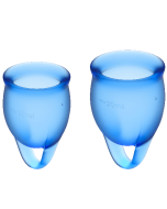 SATISFYER - FEEL CONFIDENT MENSTRUAL CUP DUNKELBLAU 15 + 20 ML