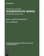 Johann Ch. Gottsched • Ausgewählte Werke: Ausführliche Redekunst. Kommentar