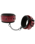 FETISH SUBMISSIVE DARK ROOM - KNÖCHELHANDSCHELLEN AUS VEGANEM LEDER MIT NEOPRENFUTTER