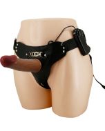 PRETTY LOVE - STARKS HARNESS SLIP MULTI-SPEED VIBRATION DILDO 17,5 CM HELLBRAUN