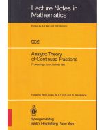 Analytic Theory of Continued Fractions