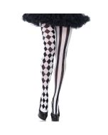 LEG AVENUE - SCHWARZ/WEIßE HARLEKIN-STRUMPFHOSE