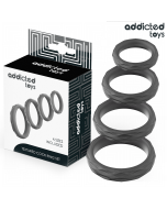 ADDICTED TOYS - SET MIT STRUKTURIERTEM COCKRING IN 4 GRÖSSEN