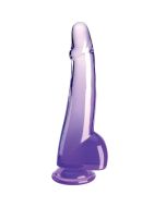 KING COCK - CLEAR DILDO MIT HODEN 19 CM LILA