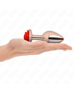 KINK - ROSA GOLDENER ANALSTECKER MIT ROTER ROSE L