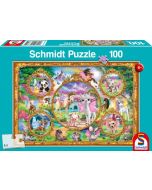 Animal Club, Einhorn-Tierwelt - 100 Teile Puzzle