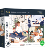 Yoga, Cats & Coffee: Peace of Mind / ADOBE STOCK_L - UFT Puzzle 1000 Teile